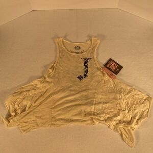 Juicy Couture Coconut Draped Hem Tank Top Small NWT Geometric Y2K Boho Festival